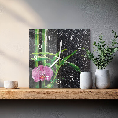 Reloj cuadrado Spa de bambú