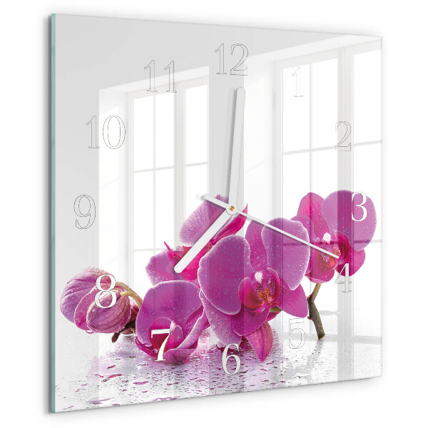 Reloj cuadrado Orquídea