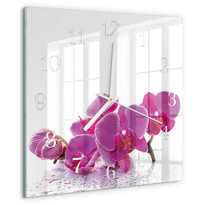 Reloj cuadrado Orquídea