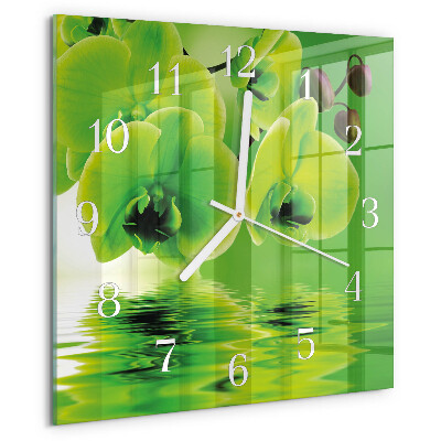 Reloj cuadrado Orquídea