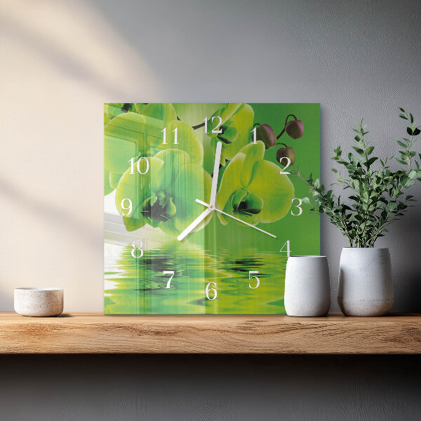 Reloj cuadrado Orquídea