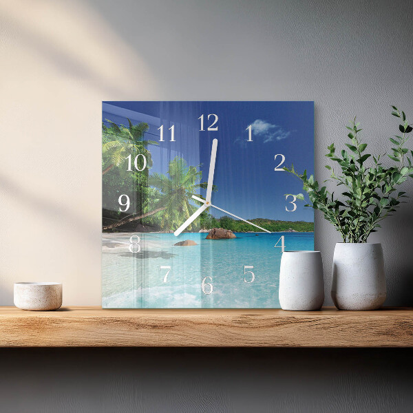Reloj cuadrado Palmeras de la isla