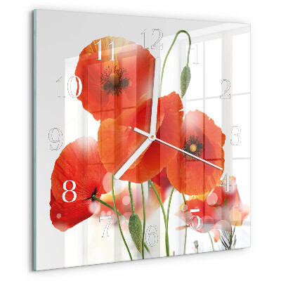Reloj cuadrado Amapolas