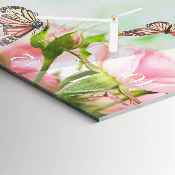 Reloj cuadrado mariposas