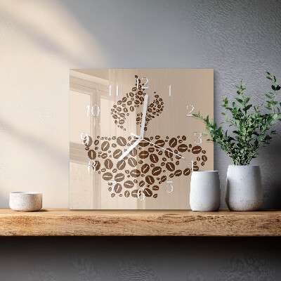 Reloj cuadrado Café