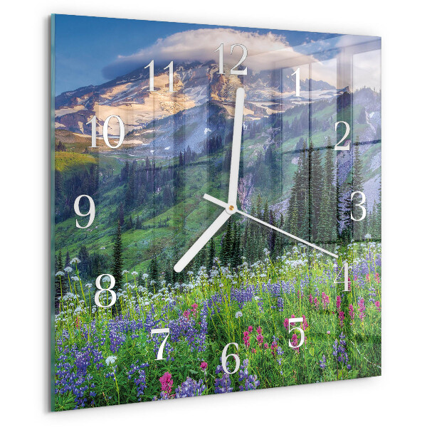 Reloj cuadrado Montaña de la pradera