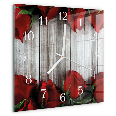 Reloj cuadrado Tabletas de rosas
