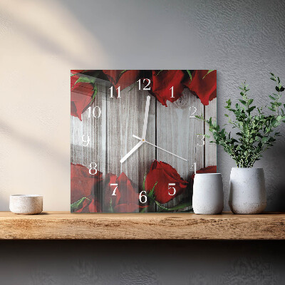Reloj cuadrado Tabletas de rosas