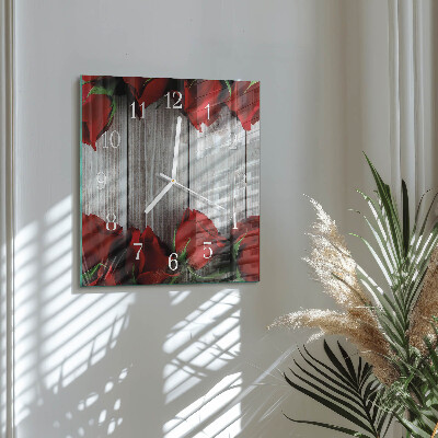Reloj cuadrado Tabletas de rosas