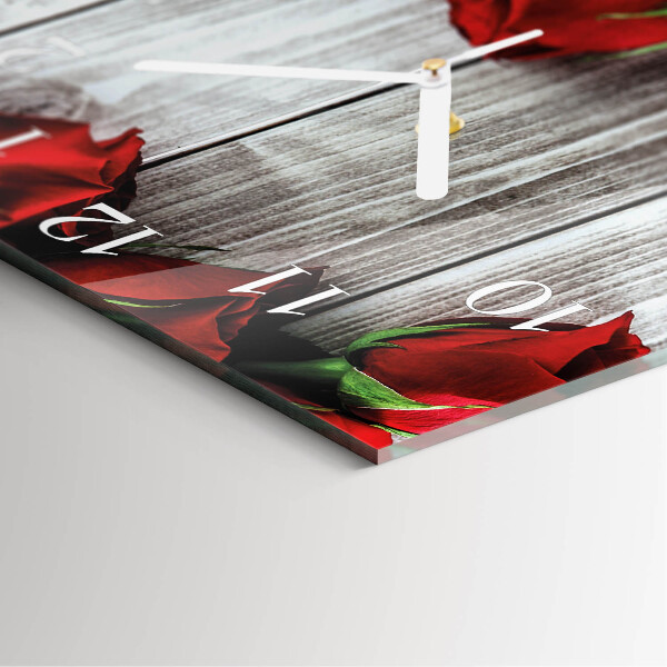 Reloj cuadrado Tabletas de rosas