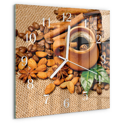 Reloj cuadrado Almendras con canela