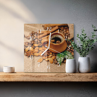 Reloj cuadrado Almendras con canela