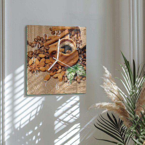 Reloj cuadrado Almendras con canela