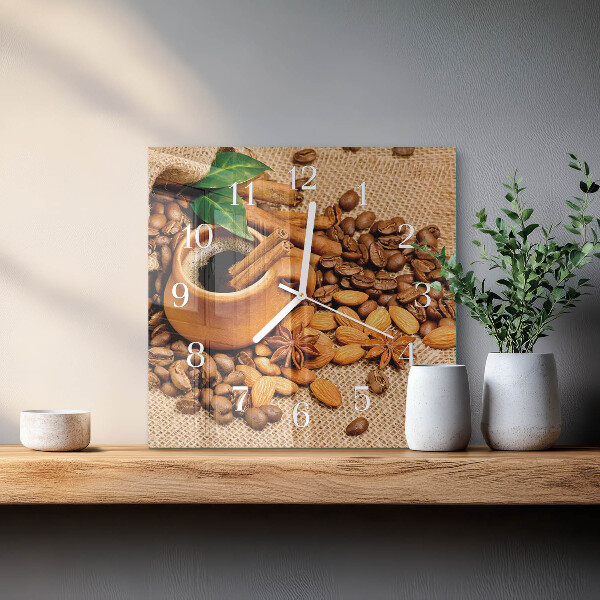 Reloj cuadrado Almendras con canela
