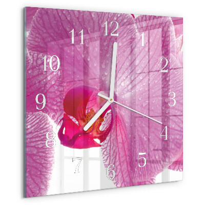 Reloj cuadrado Orquídea