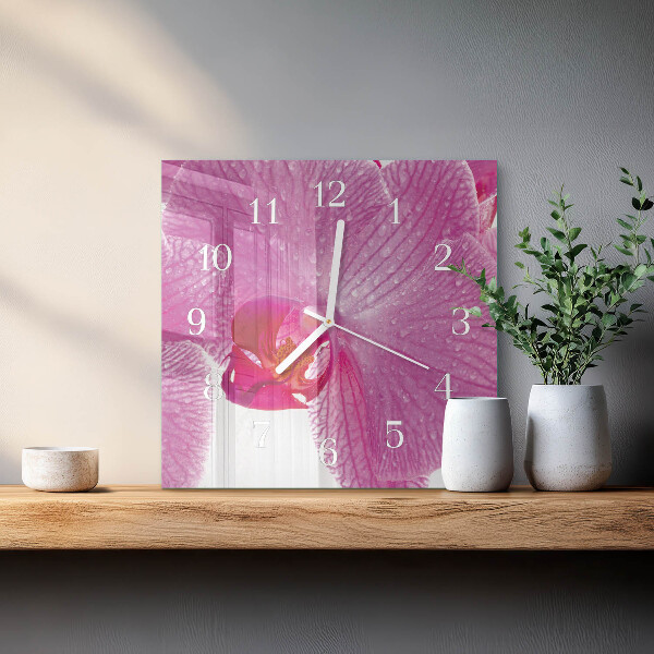 Reloj cuadrado Orquídea