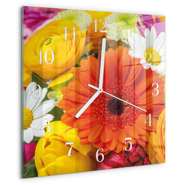 Reloj cuadrado Flores