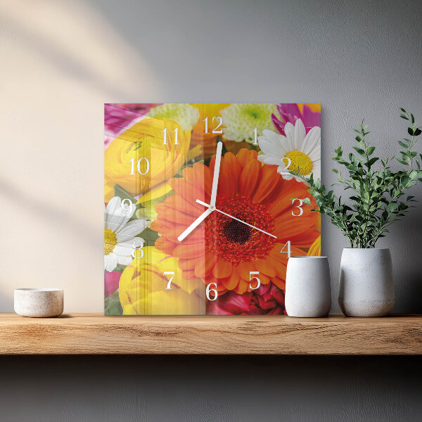 Reloj cuadrado Flores