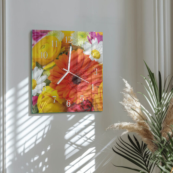 Reloj cuadrado Flores