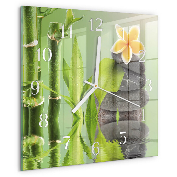 Reloj cuadrado Piedras de bambú