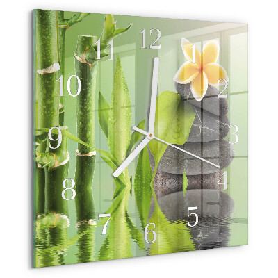 Reloj cuadrado Piedras de bambú