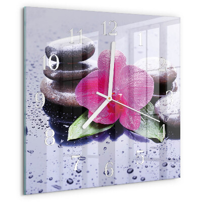 Reloj cuadrado Orquídea