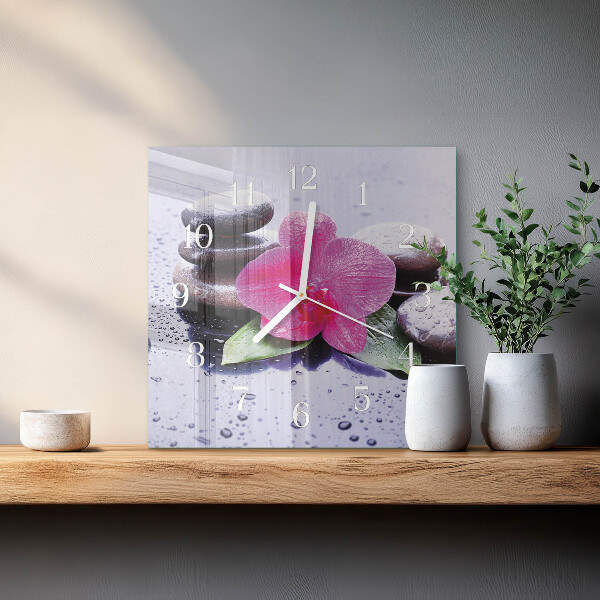 Reloj cuadrado Orquídea