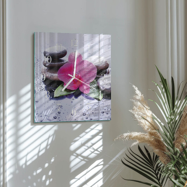 Reloj cuadrado Orquídea