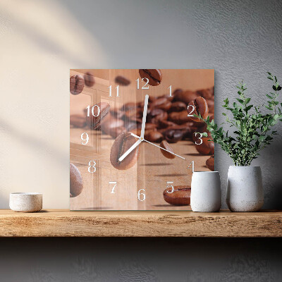 Reloj cuadrado Granos de café