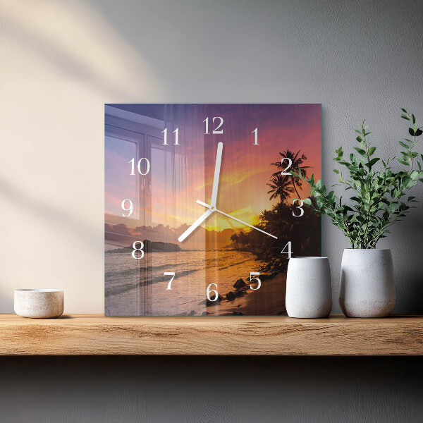 Reloj cuadrado Atardecer