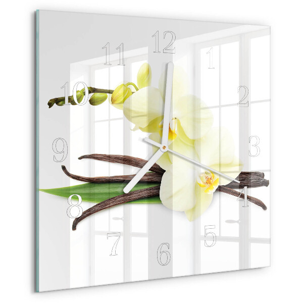 Reloj cuadrado Orquídea de vainilla