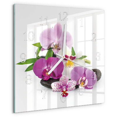 Reloj cuadrado Orquídea