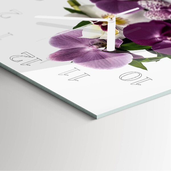Reloj cuadrado Orquídea
