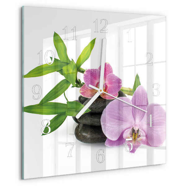 Reloj cuadrado Orquídea