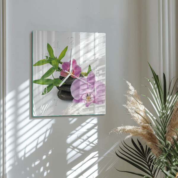 Reloj cuadrado Orquídea