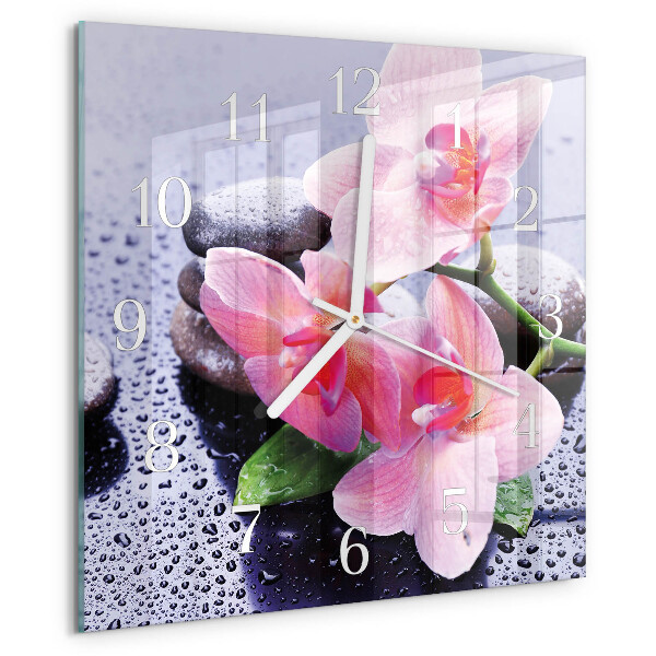 Reloj cuadrado Orquídea