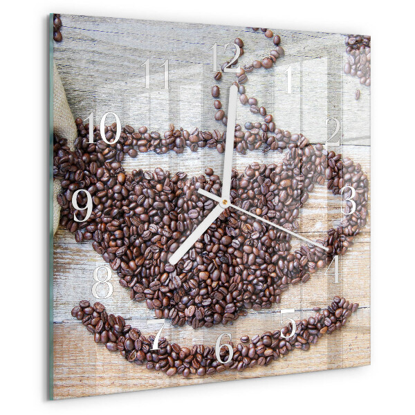 Reloj cuadrado Granos de café