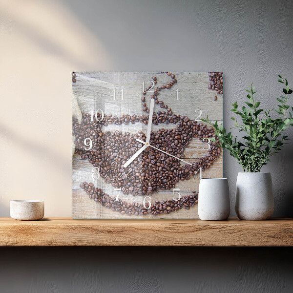 Reloj cuadrado Granos de café