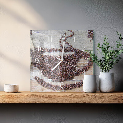 Reloj cuadrado Granos de café