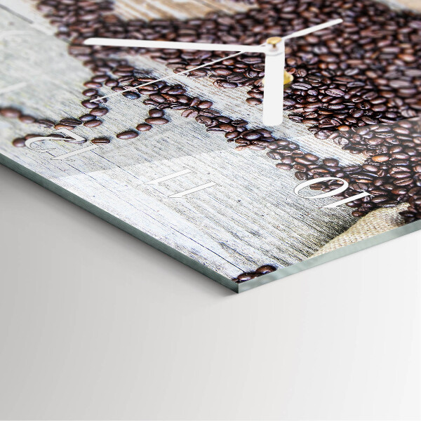 Reloj cuadrado Granos de café