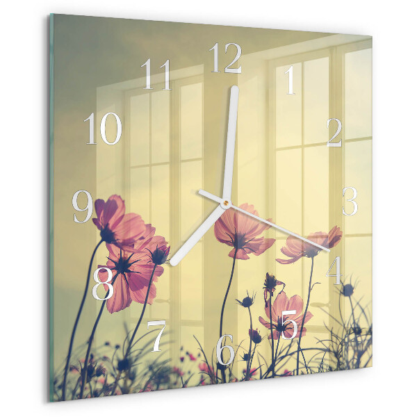 Reloj cuadrado Flores