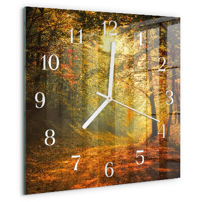 Reloj cuadrado Otoño en el bosque