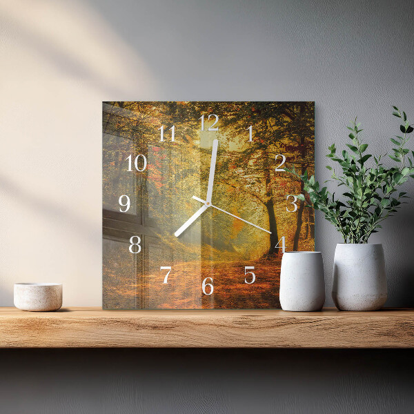 Reloj cuadrado Otoño en el bosque