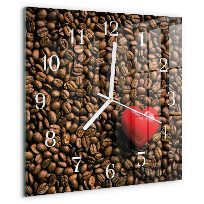 Reloj cuadrado Granos de café