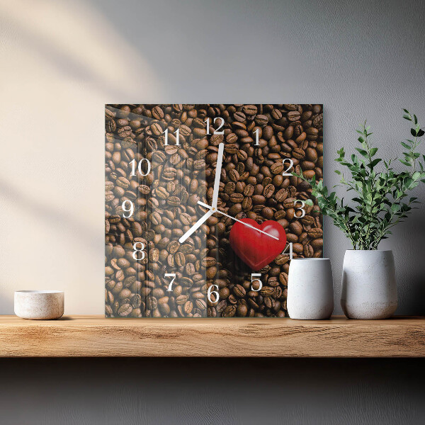 Reloj cuadrado Granos de café