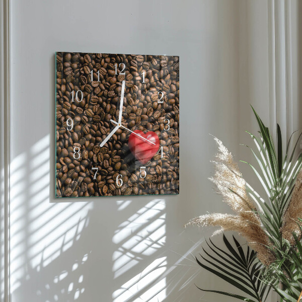 Reloj cuadrado Granos de café