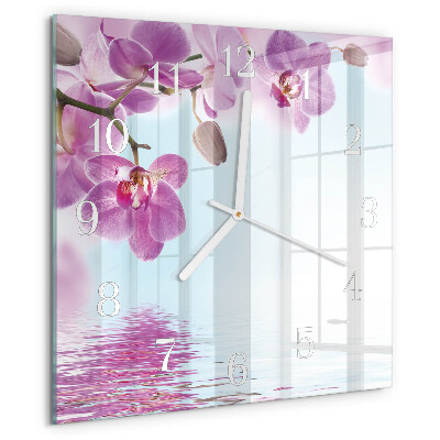 Reloj cuadrado Orquídea
