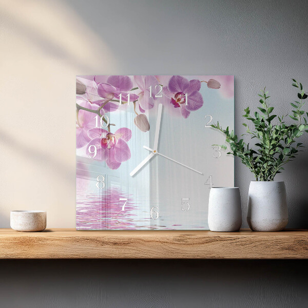 Reloj cuadrado Orquídea
