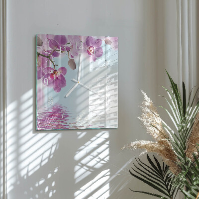 Reloj cuadrado Orquídea
