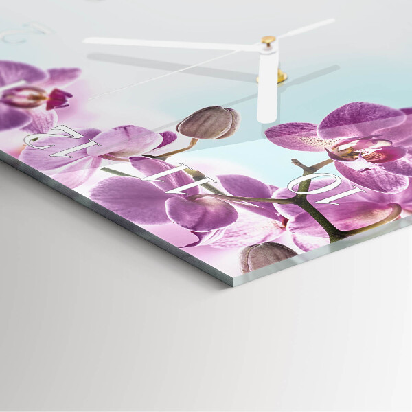 Reloj cuadrado Orquídea
